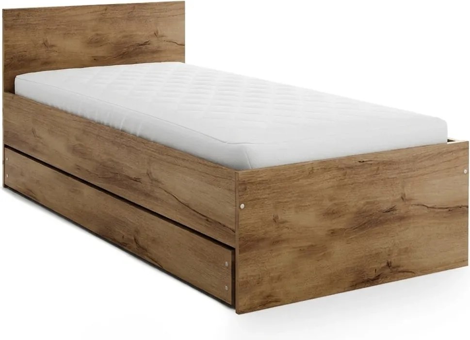 Pat ELISA 90 x 200 cm, stejar artisan Saltele: Fara saltea, Somiera pat: Cu lamele drepte