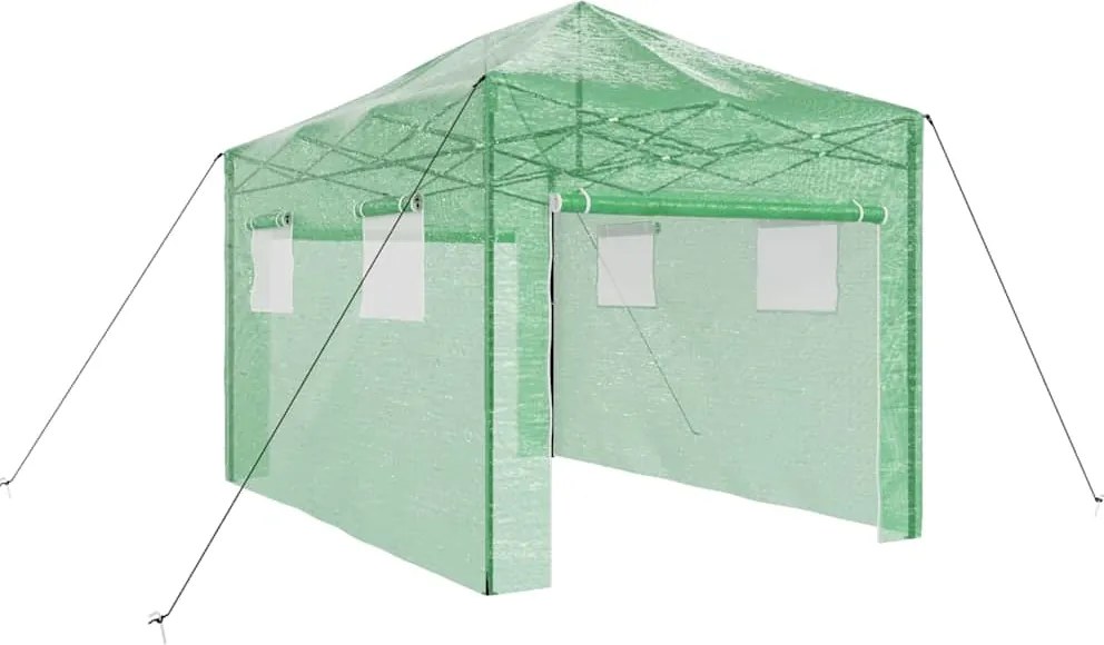vidaXL Seră cu cadru pop-up cu acoperiș Verde 280 x 410 x 315 cm Fier