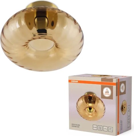 Osram - Plafonieră GOLD GLASS 1xE27/12W/230V diametru 28 cm auriu/fumuriu
