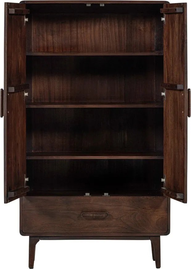 Dulap în culoare naturală închisă din lemn de mango 85x150x35 cm Liya – WOOOD