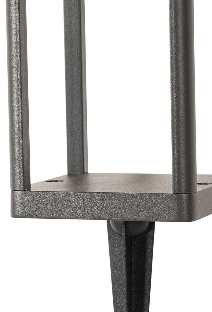 Lampă de podea pentru exterior gri închis 25 cm cu lumină reglabilă și senzor pe solar - Sonne