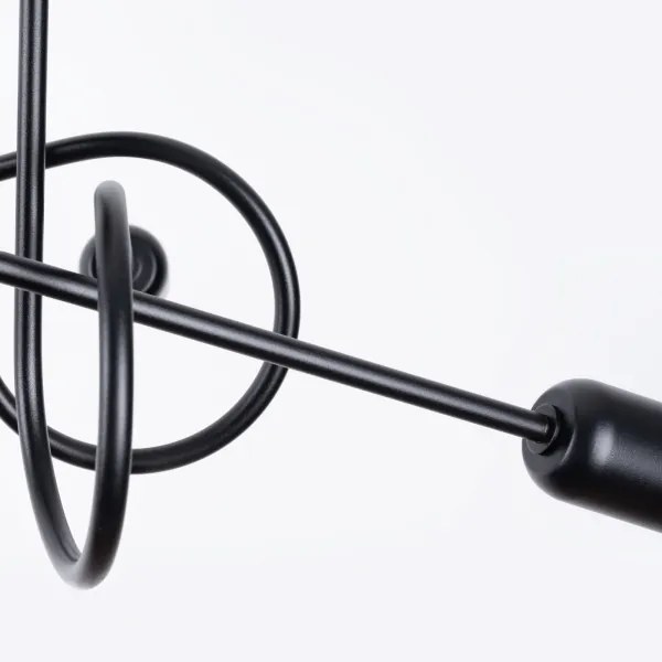 Lustră pe tijă Sollux SL.1435 LOOP 5xE27/15W/230V negru