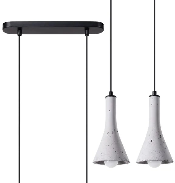 Lustră pe cablu Sollux SL.1224 REA 2xE14/12W/230V beton