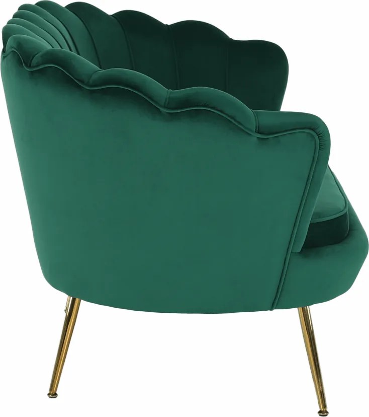 Bancă în stil Art-deco, catifea Velvet smarald/crom auriu, NOBLIN