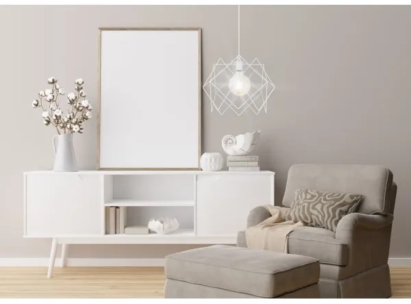 Lustră pe cablu GALL 1xE27/60W/230V alb