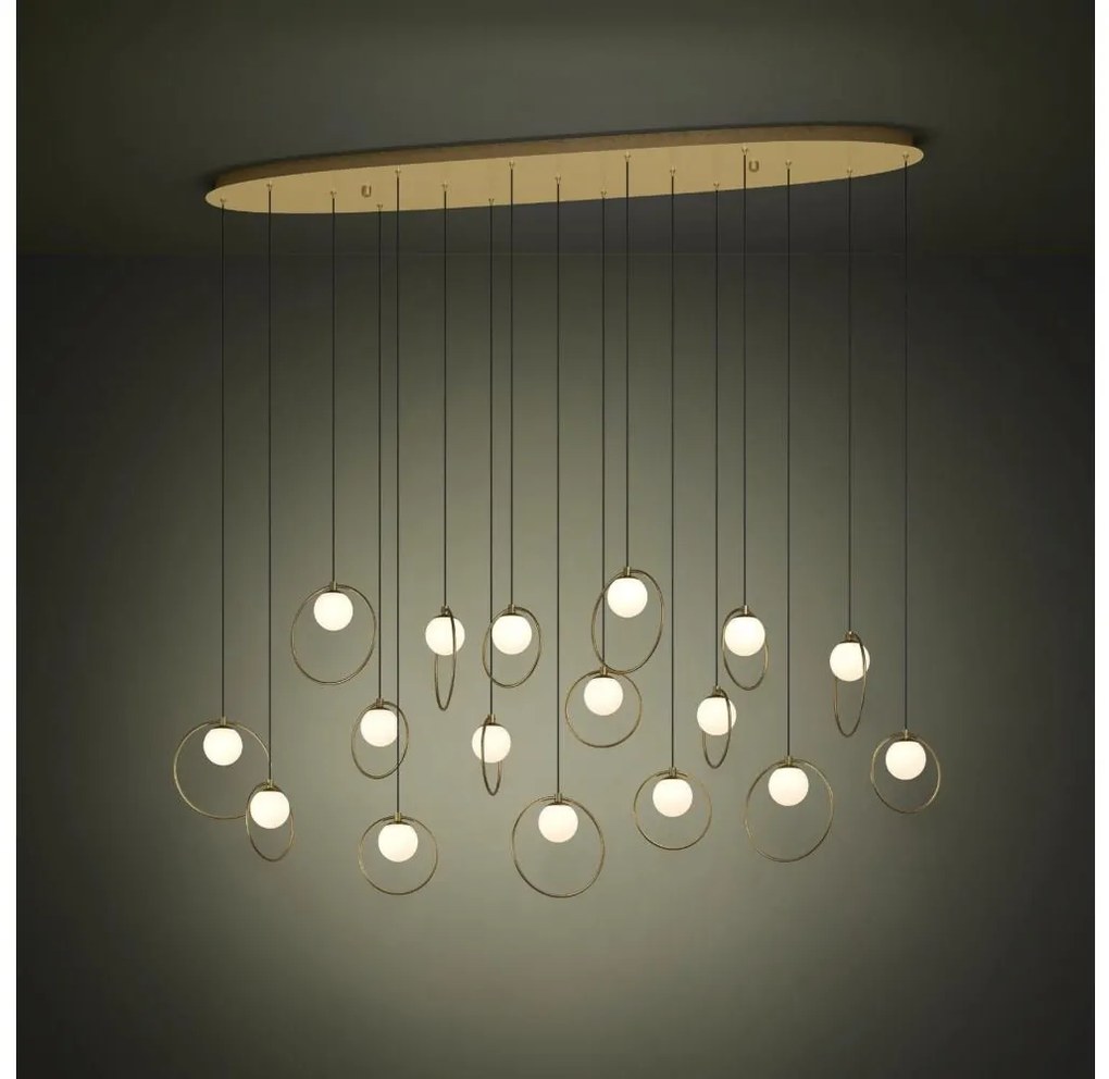 Lustră LED dimabilă pe cablu Eglo 390348 PORTOCOLOM 17xLED/3W/230V auriu