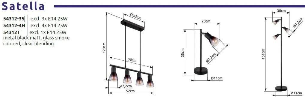Lustra suspendata stil minimalist SATELLA 4L
