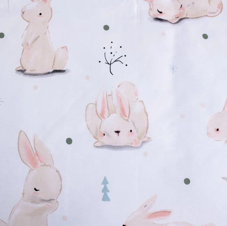 Lenjerie de pat din bumbac pentru patut BUNNIES albă Dimensiune lenjerie de pat: 40 x 60 cm | 100 x 135 cm