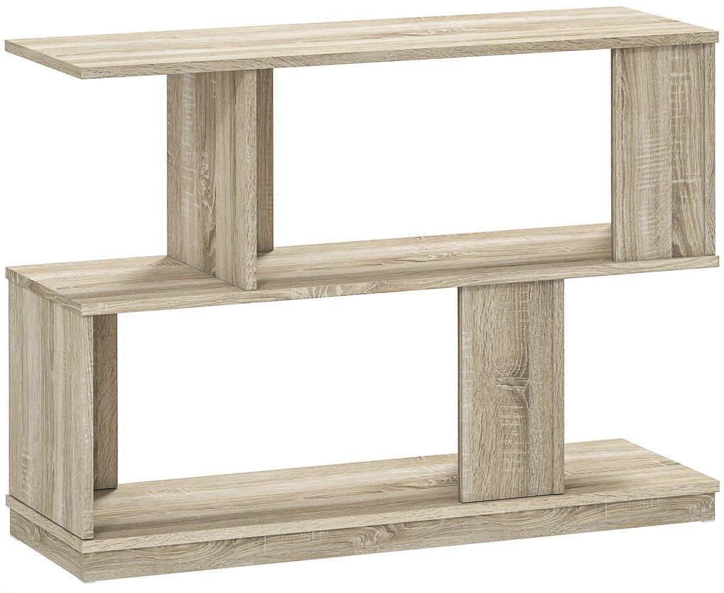 HOMCOM Măsuță de cafea modernă în formă de S cu 4 rafturi 90x30x61 cm Lemn | Aosom Romania