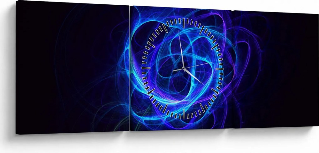 Tabloul cu ghem albastru abstract (cu ceas) (90x30 cm)