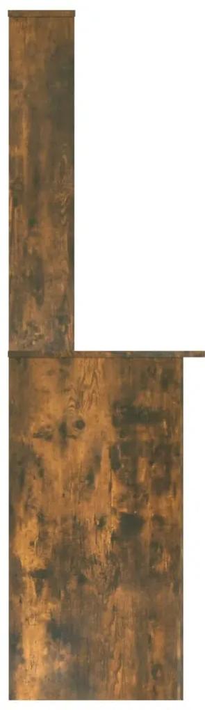 Birou cu rafturi, stejar fumuriu, 110x45x157 cm, lemn prelucrat Stejar afumat
