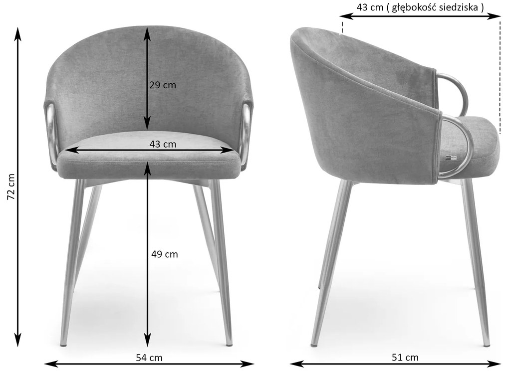 Scaun Carma K (gri + auriu). 1111003