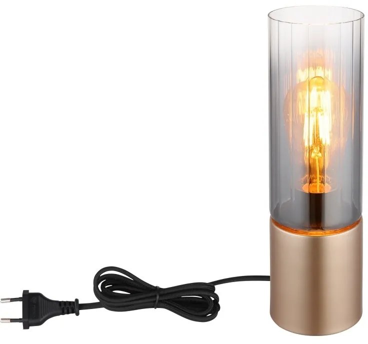 Veioza/Lampa de masa metal sticla fumurie ANNIKA