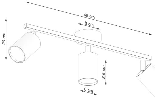 Spot LEMMI 3xGU10/40W/230V negru Sollux SL.1128