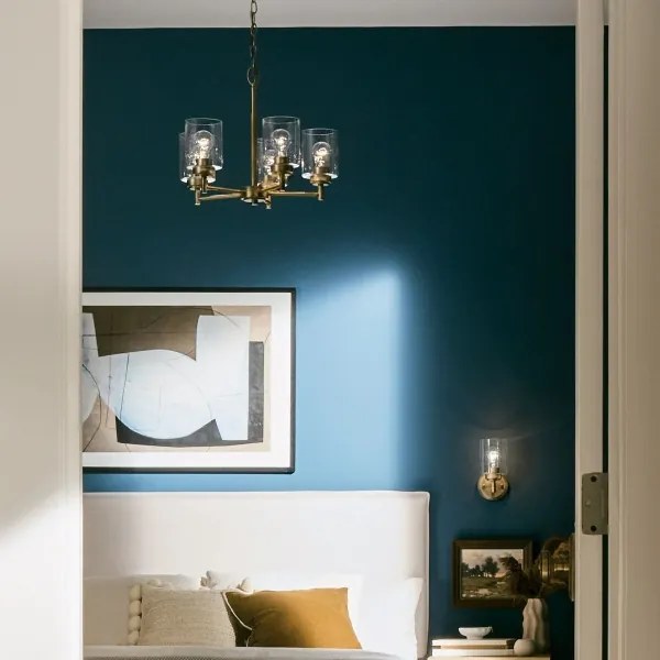 Lustră pe lanț Kichler KL-WINSLOW5-NBR WINSLOW 5xE27/60W/230V alamă