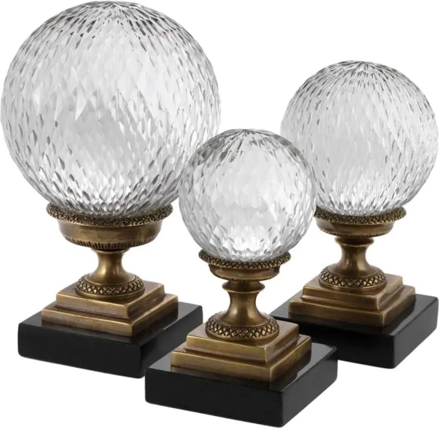 Set de 3 obiecte decorative LUX Divani alama finisaj antic 110081 HZ