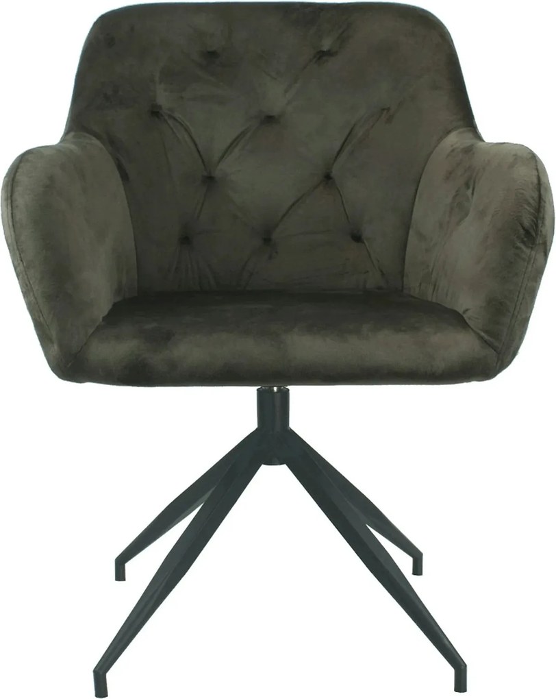 Scaun VELEZA NEW, maro/negru, stofa catifelata/metal, 66x66x83 cm