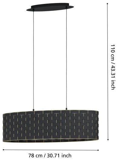 Lustră pe cablu MARASALES 2xE27/40W/230V Eglo 99613