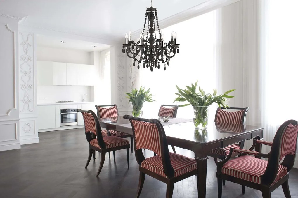 Candelabru stil clasic Marie Therese 8L gri inchis 8888-8GY SRT