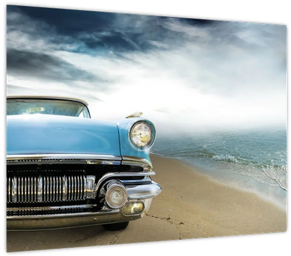Tablou pe sticlă - Cabriolet de epocă (70x50 cm)