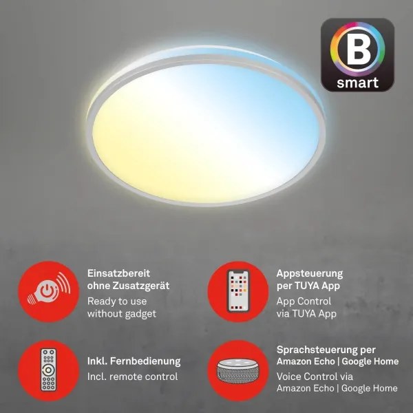 Briloner 3064-014 - Plafonieră LED reglabilă IVY, 24W/230V, Wi-Fi Tuya, Ø33,3 cm + telecomandă
