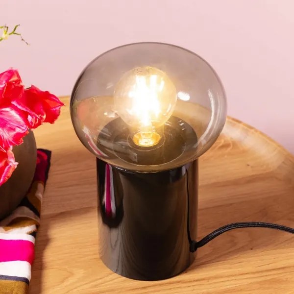 Lampă de masă Brilliant KNUT 1xE27/25W/230V negru/transparent