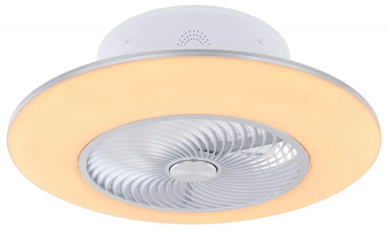 Plafoniera LED Kello 03623, cu ventilator, dimabila, cu telecomanda, 36W, 2200lm, lumina calda+neutra+rece, IP20, alba, Globo Lighting