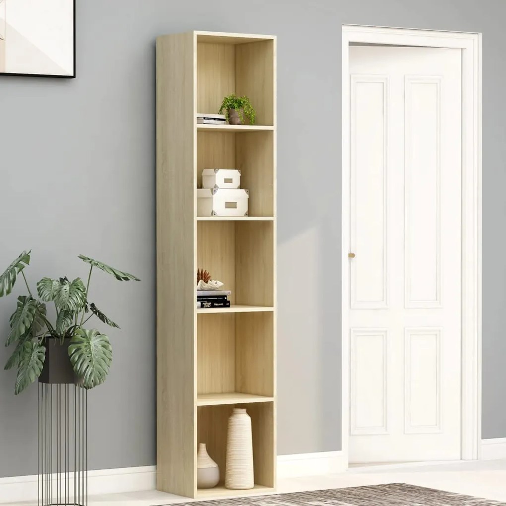800957 vidaXL Bibliotecă, stejar sonoma, 40x30x189 cm, PAL