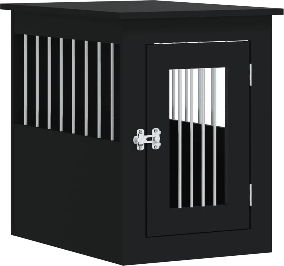 vidaXL Mobilier tip ladă pentru câini negru 45x62x59 cm lemn prelucrat