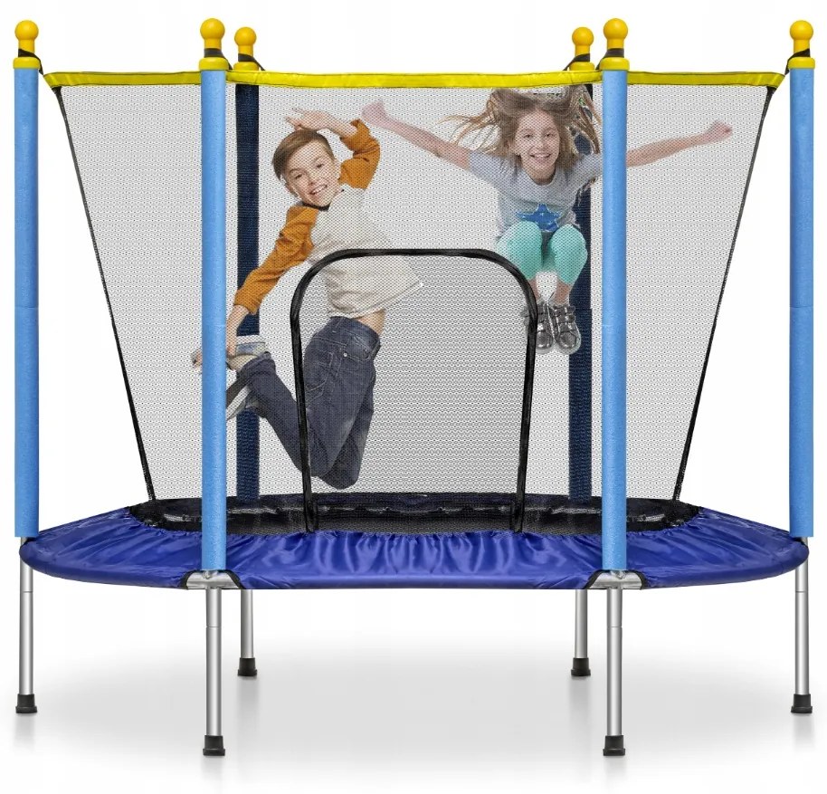 Trambulina albastra de gradina MESH 140 cm cu plasa de siguranta