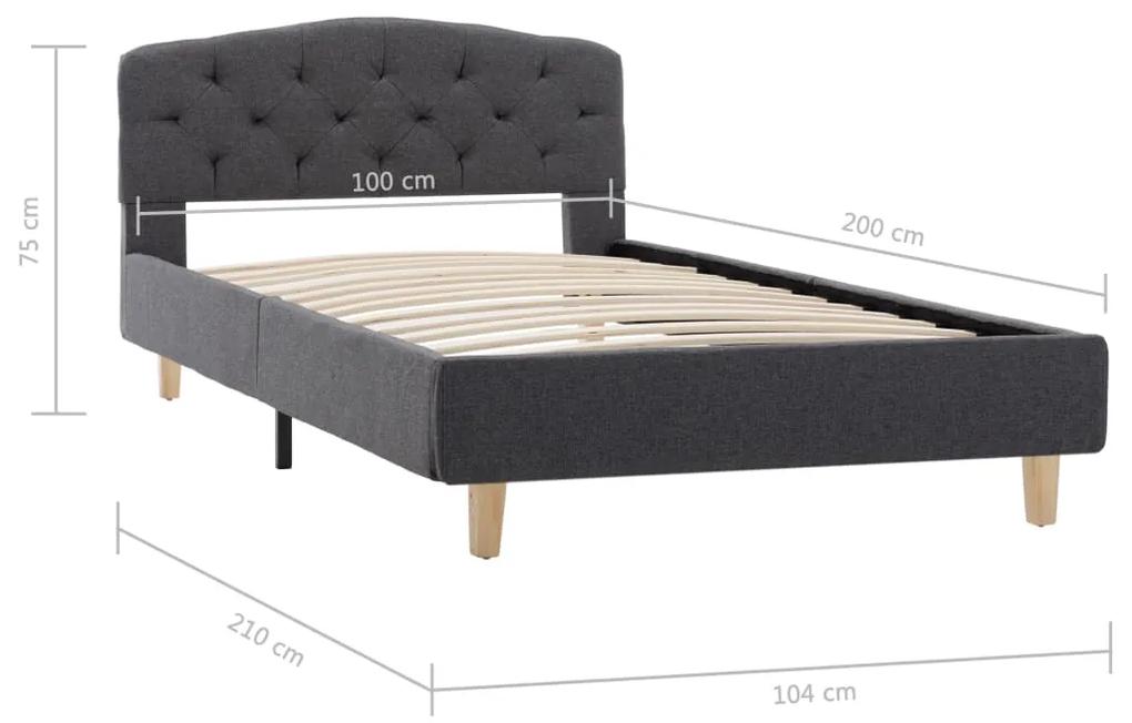 Cadru de pat, gri inchis, 100x200 cm, material textil Morke gra, 100 x 200 cm