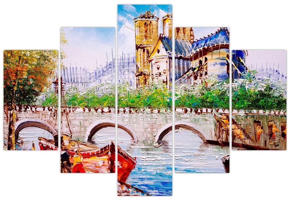 Tablou - Pictură în ulei a orașului (150x105 cm)