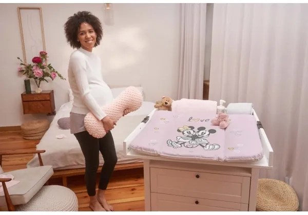 Saltea triunghiulară de înfășat DISNEY 70x50 cm roz CebaBaby