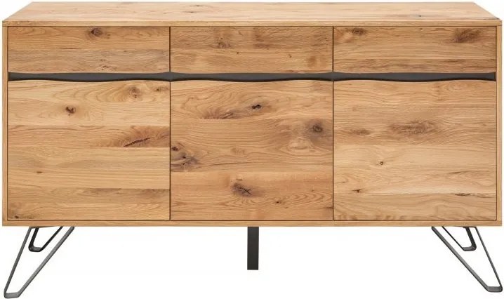 Comoda design industrial Living Edge 160cm, stejar salbatic