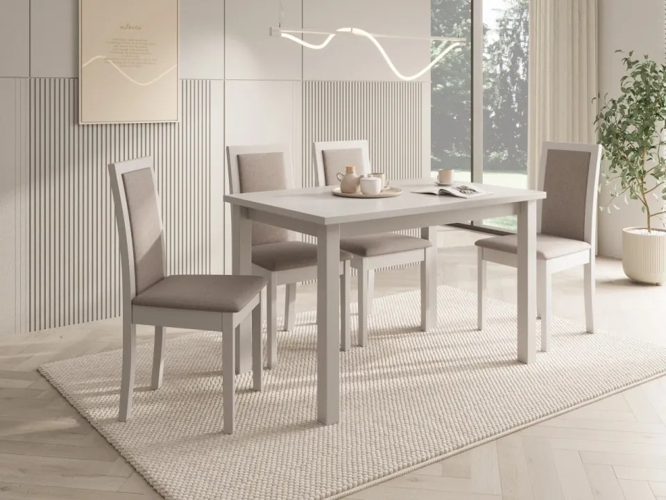 Scaun tapitat, din lemn, Nola IV, ADRK Furniture (Culoare: Negru / Opium 20)