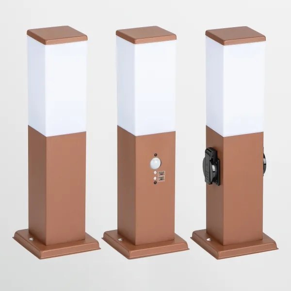 Brilagi - Lampă de exterior cu 2 prize SCHUKO NOVA, 1xE27/15W/230V, 40 cm, IP44, maro