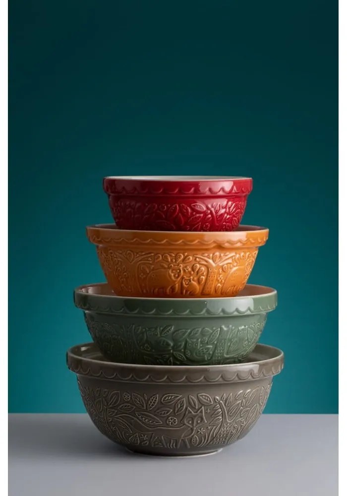 Bol roșu din gresie ø 21 cm In the Forest – Mason Cash