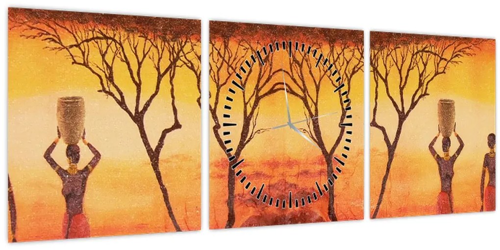 Tablou - Savana africană (cu ceas) (90x30 cm)