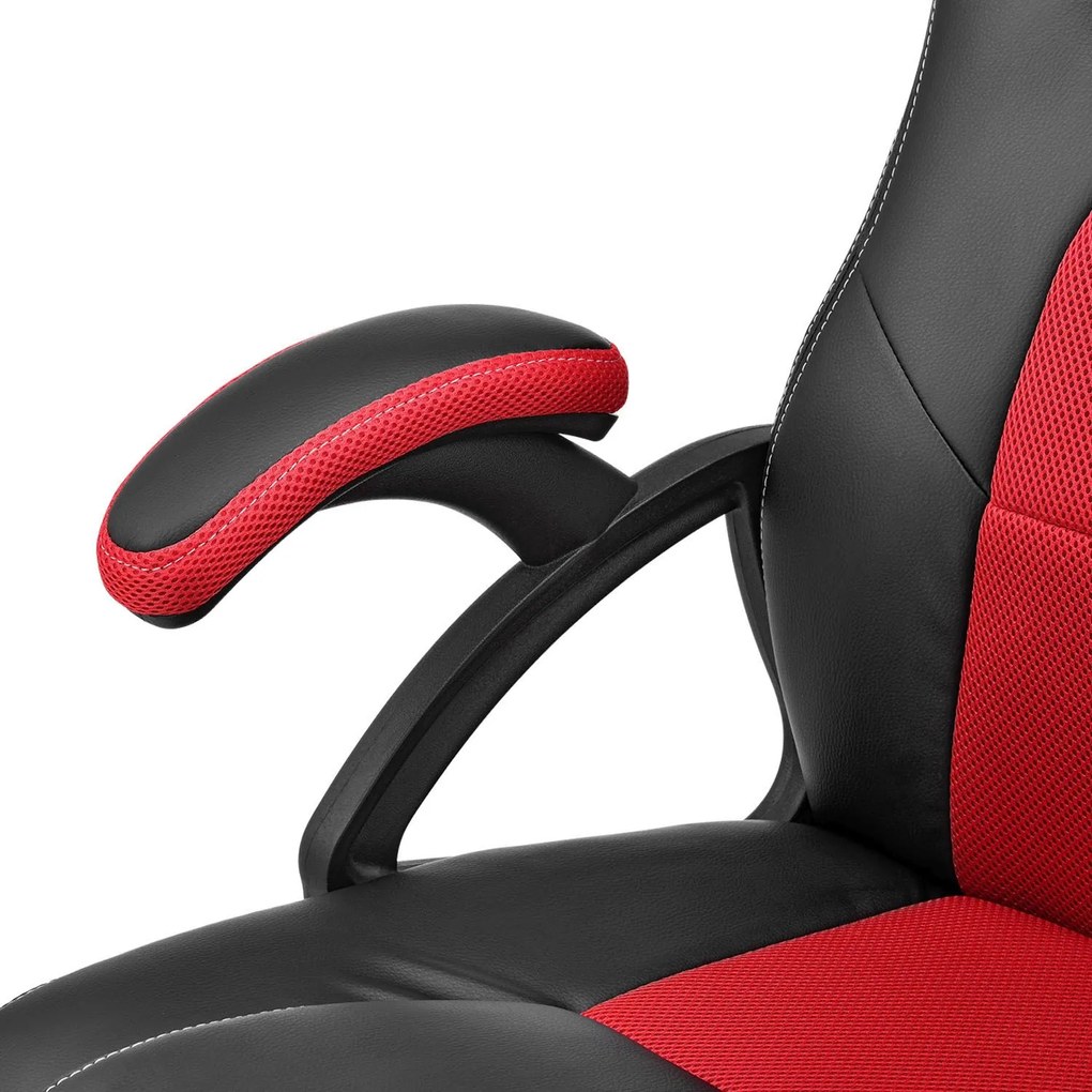 Juskys Scaun de birou Montreal - negru/rosu