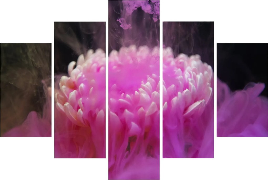 Tablou cu floare în fum roz (150x105 cm)