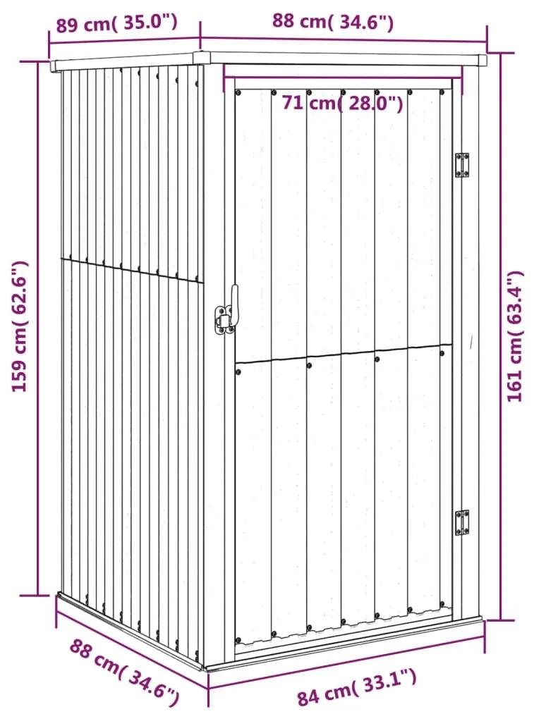 Sopron de gradina, gri, 88x89x161 cm, otel galvanizat Gri, 88 x 89 x 161 cm