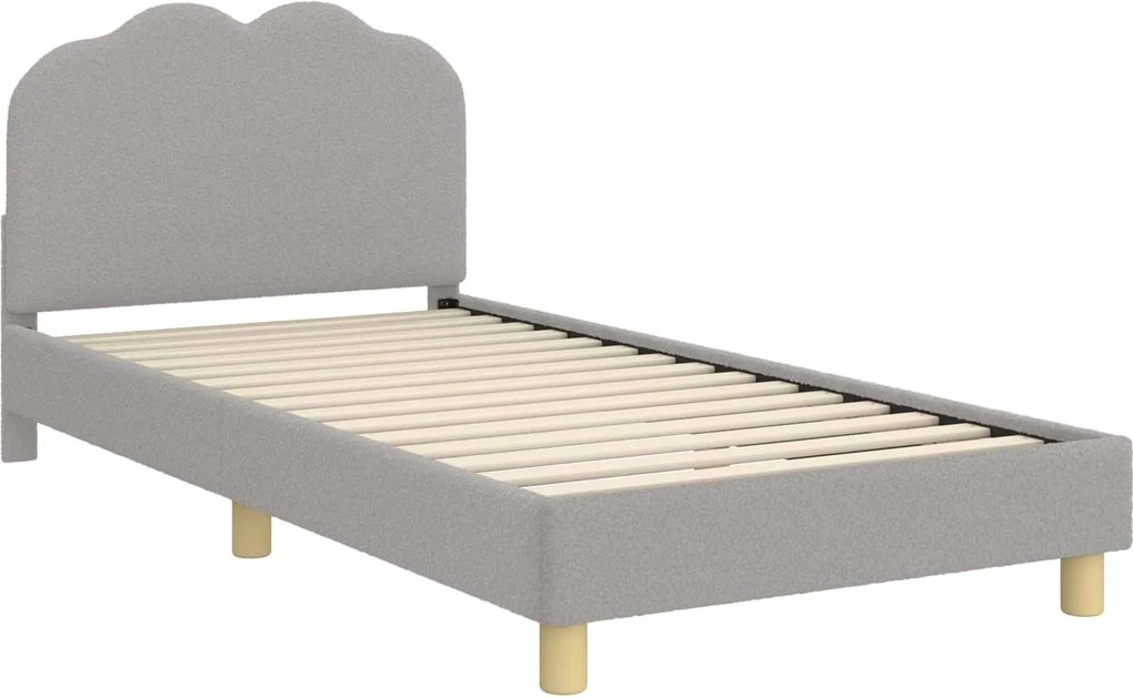 vidaXL Cadru de pat pentru copii cu spătar Gri deschis 80 x 200 cm