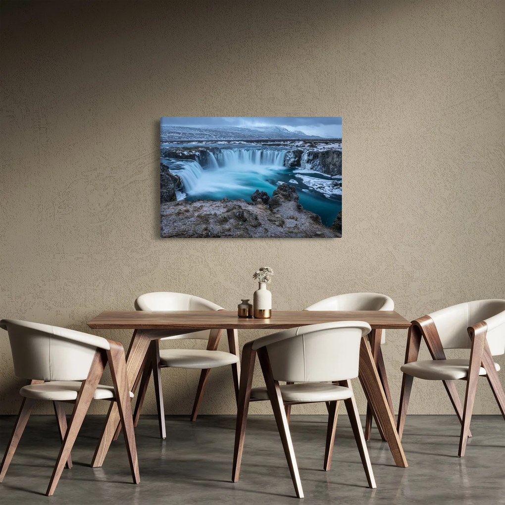 Tablou - Priveliște la cascade (90x60 cm)