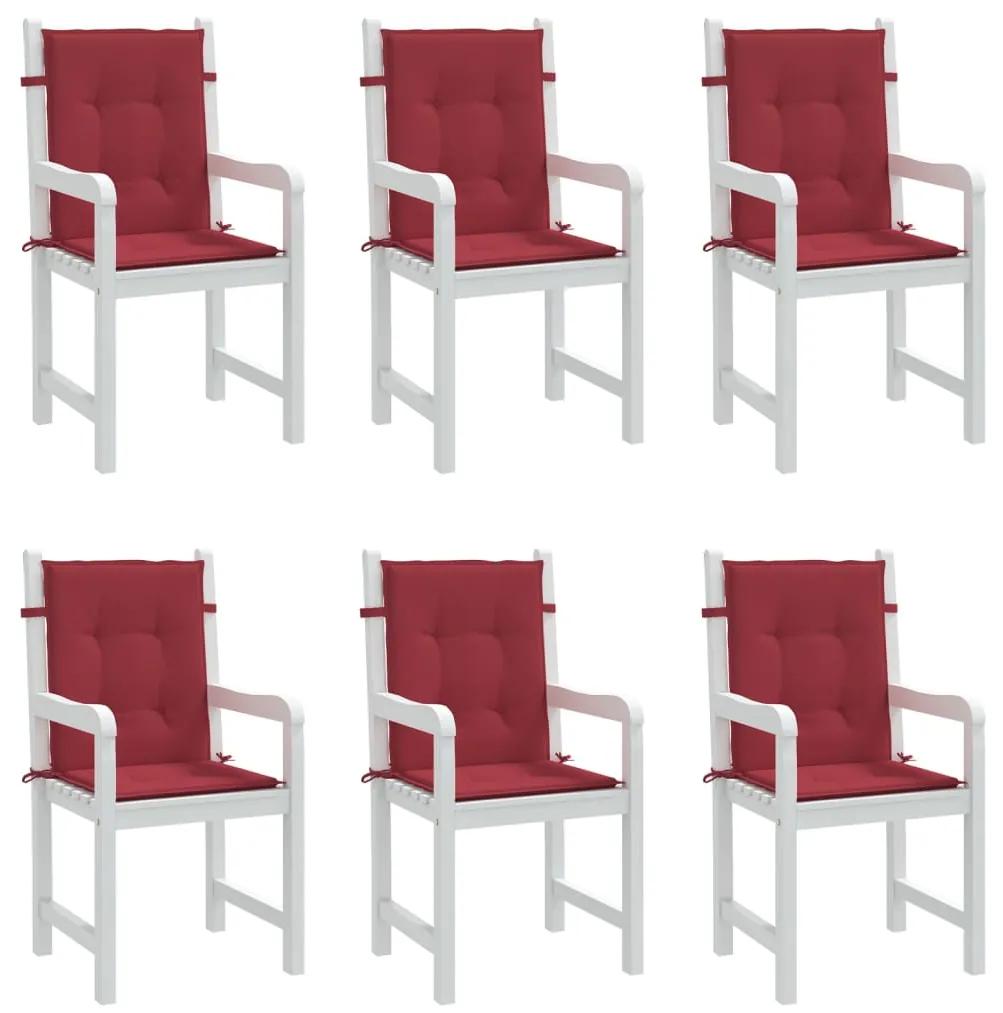 Perne scaun de gradina, 6 buc., rosu vin, 100 x 50 x 3 cm 6, Bordo, 100 x 50 x 3 cm