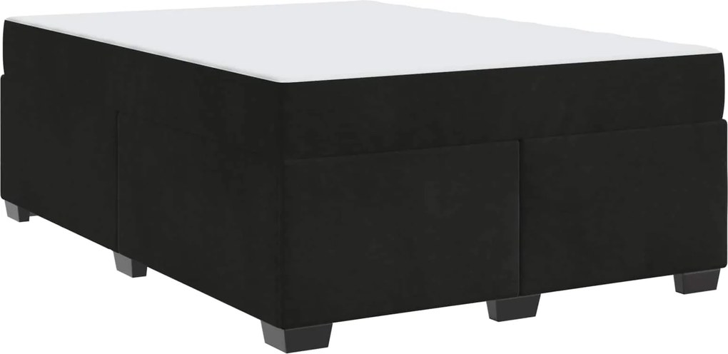 vidaXL Cadru de pat cu saltea Negru 140 x 200 cm țesătură
