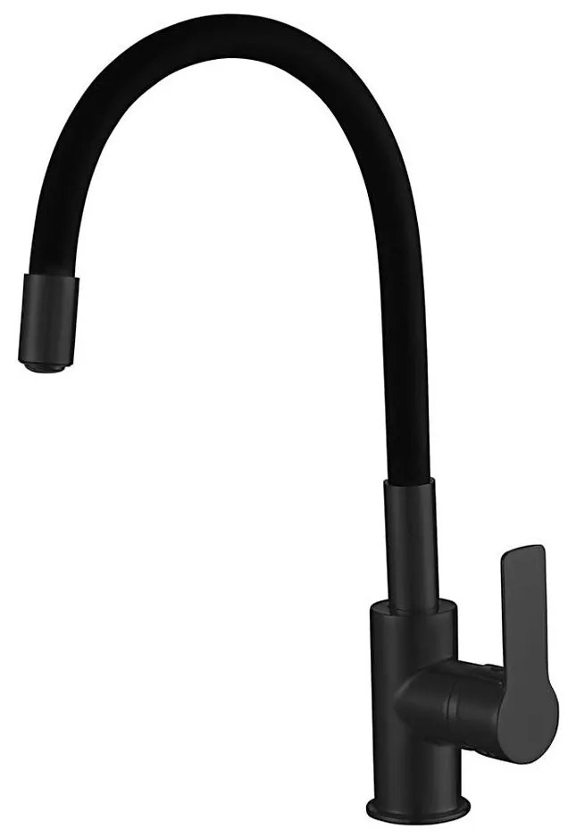 Baterie de chiuvetă cu pipă flexibilă Aqualine LORE negru mat