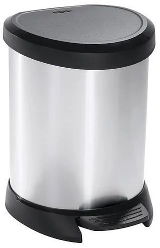 Cos de gunoi, 15 L, argintiu/negru, CURVER