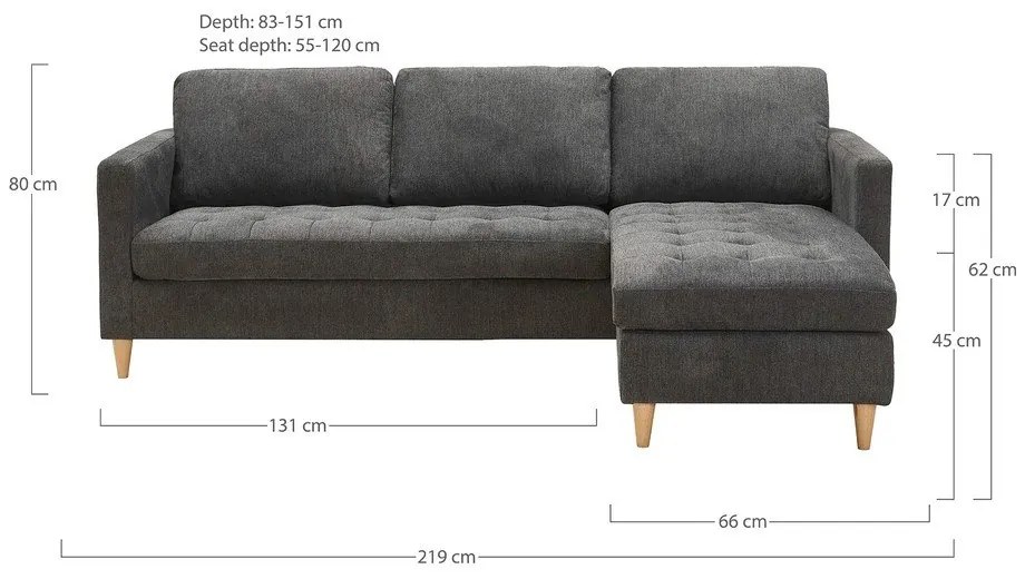 Colțar gri închis Firenze – House Nordic