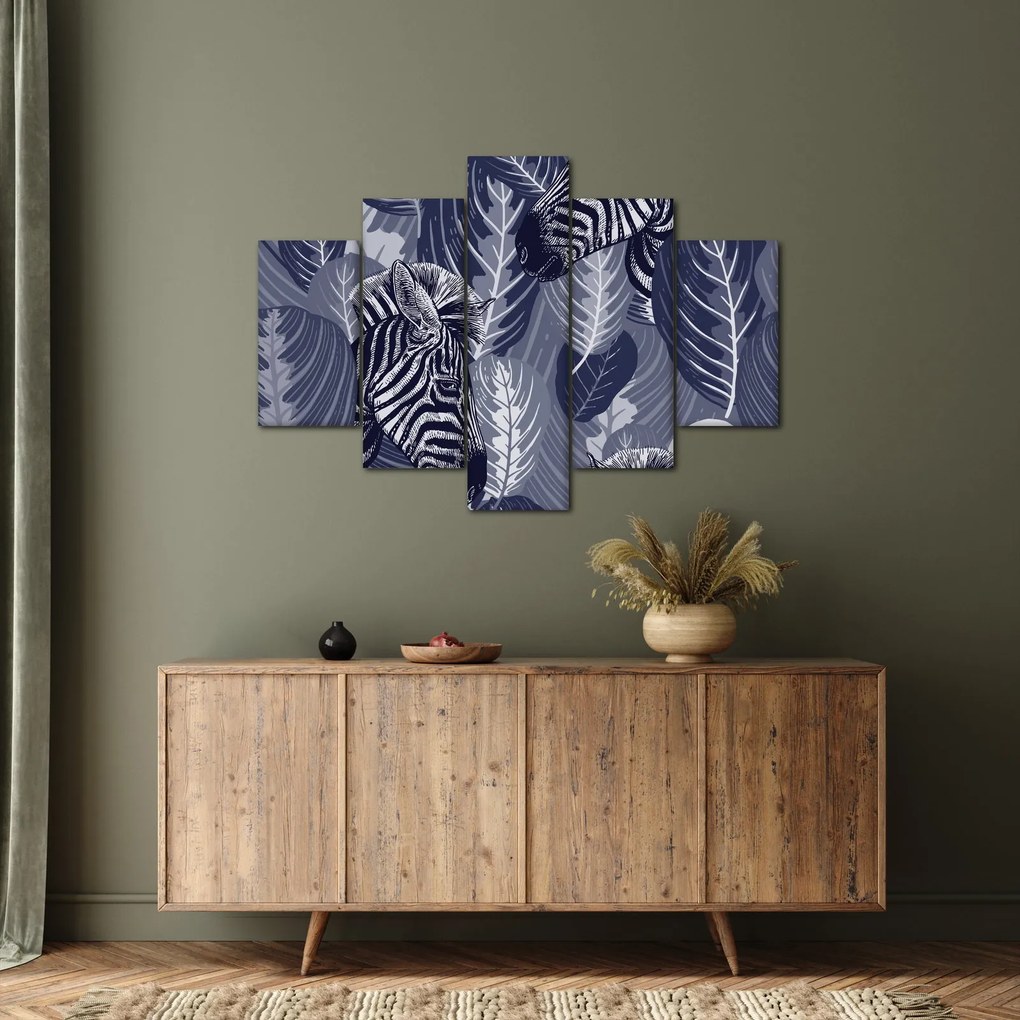 Tablou - Zebre albastre (150x105 cm)