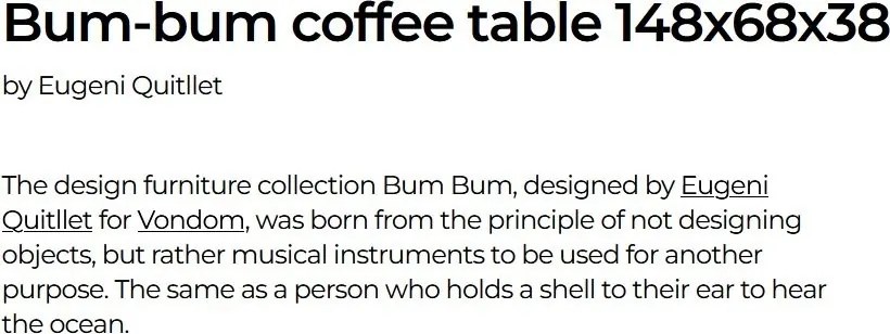 Masuta cafea de exterior / interior design ultra-modern premium BUM-BUM